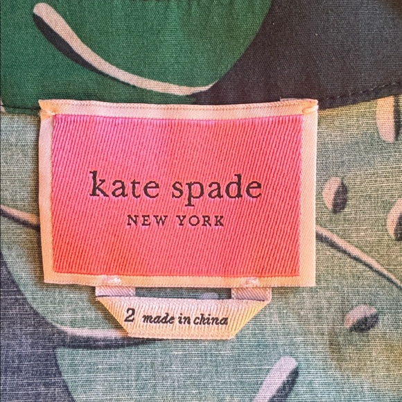 Kate Spade Green Monsterra Pattern Dress, size 2 - Picture 3 of 4